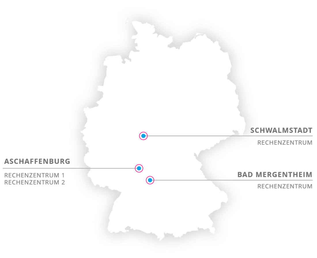 Rechenzentren in Deutschland Deutschland Karte mit Rechenzentren