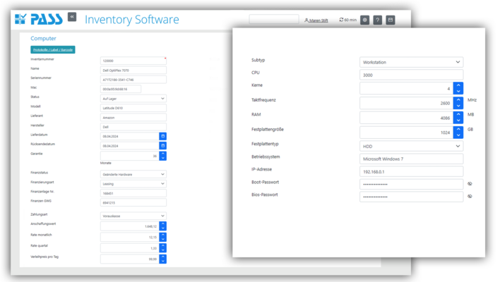 Inventarisierungssoftware- Funktion: Assets verwalten