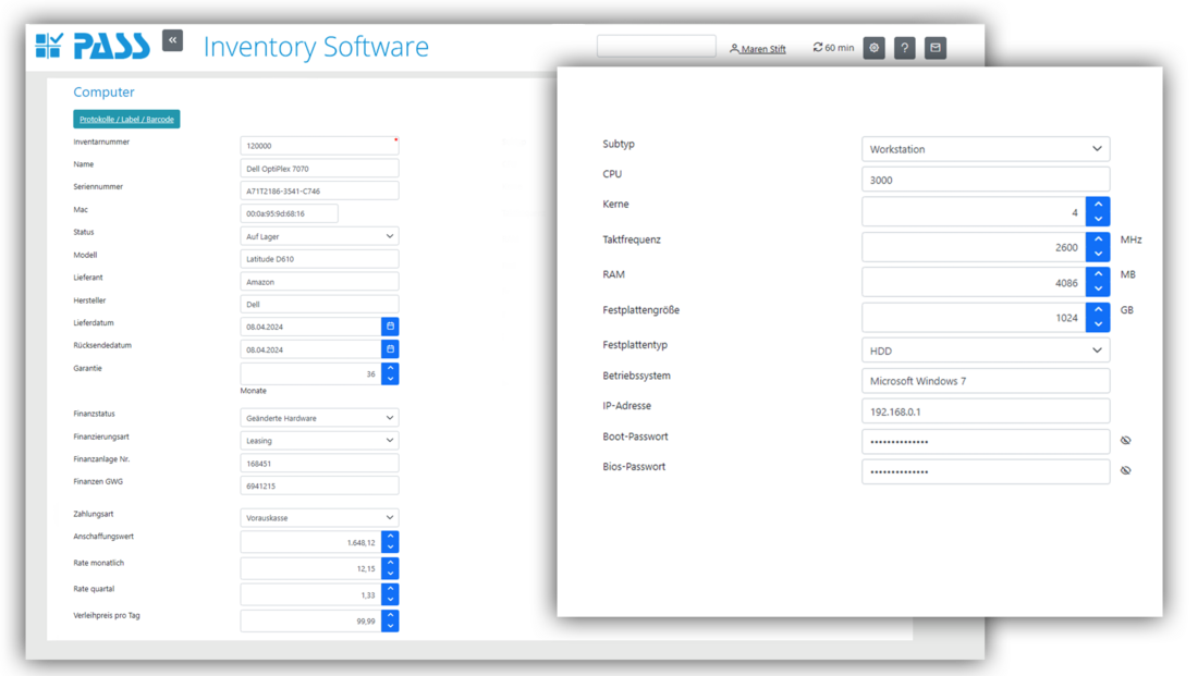 Inventarisierungssoftware - Funktion: Assets verwalten