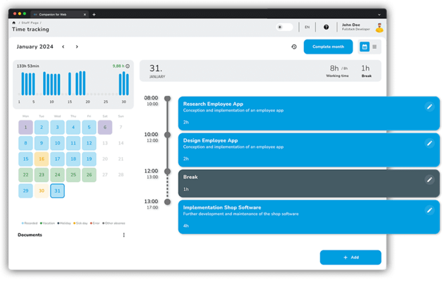 Function: Record period related projects 