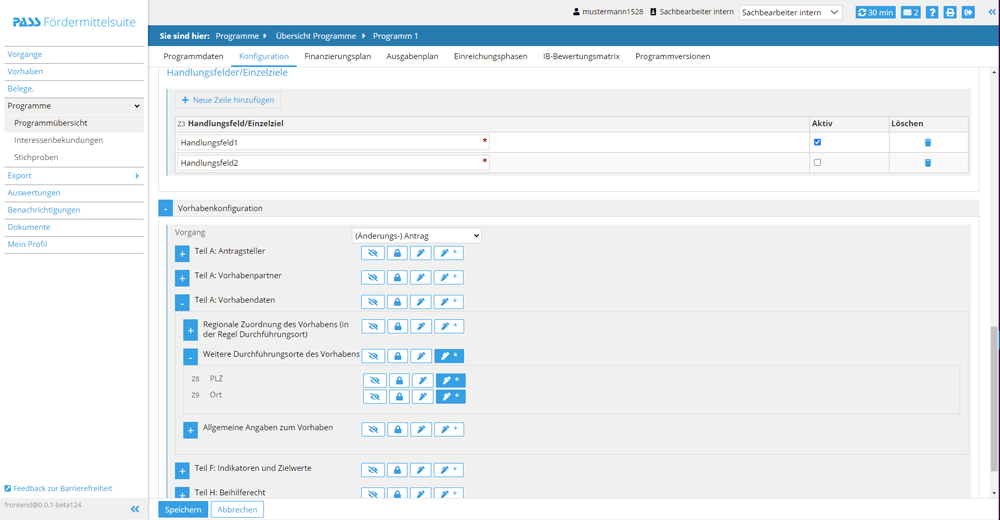 Data field configuration